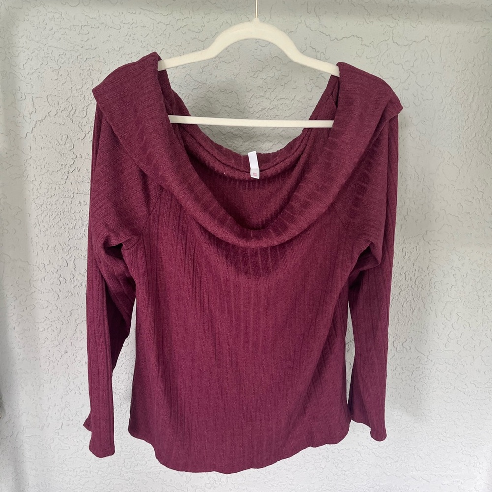 Xhilaration Deep Pink Cowl Neck Knit Sweater